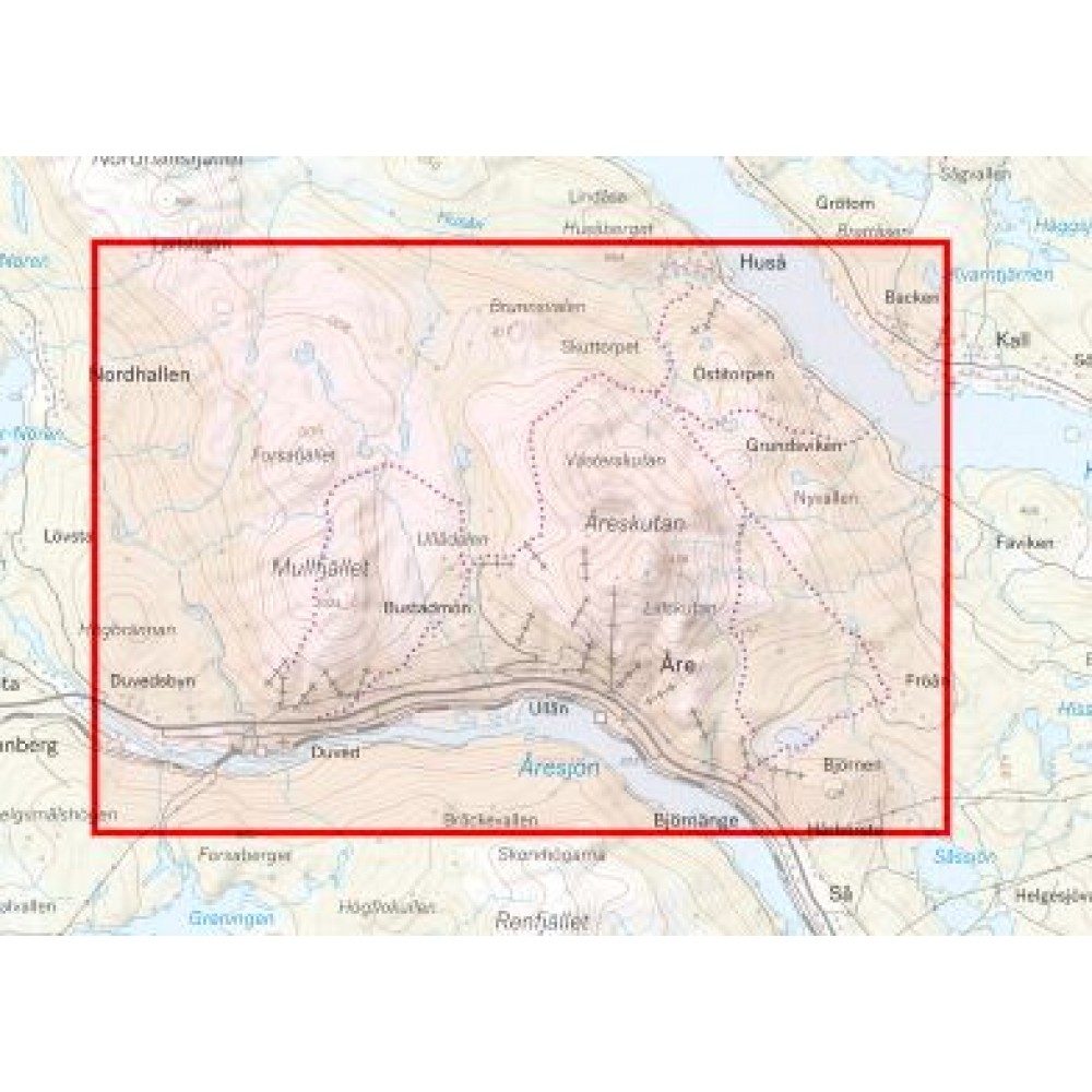 Högalpin karta Åreskutan & Södra årefjällen Calazo